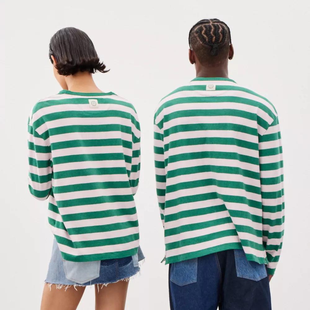 Long Sleeve T Shirt With Stripe Pattern Product Image