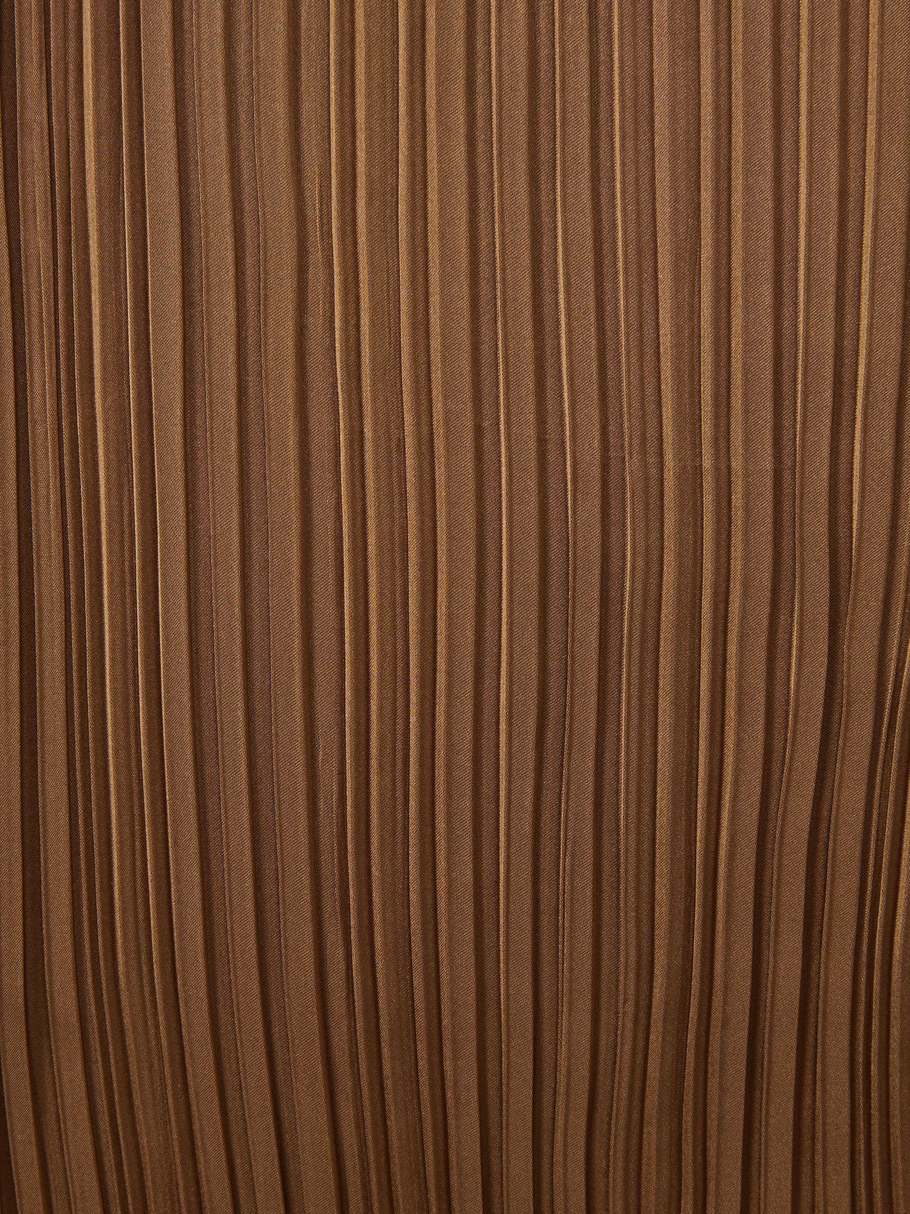 High Neck Plisse Top in Gold Product Image