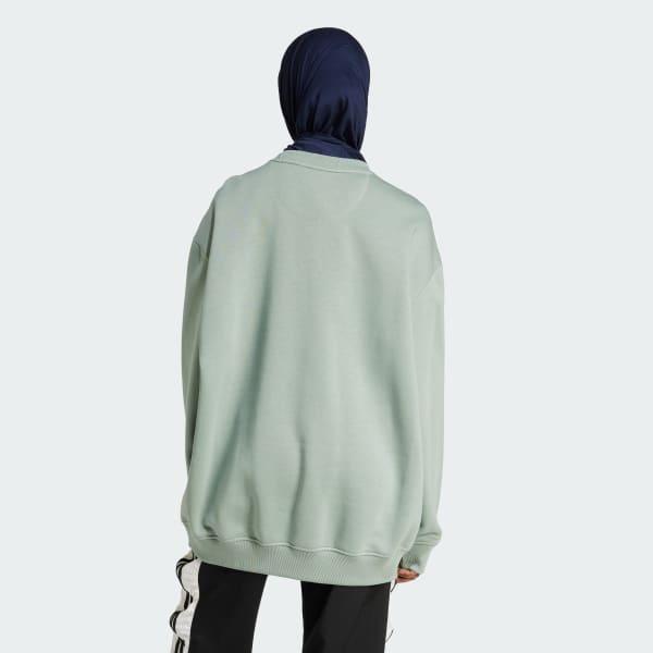 Essentials Fleece Long Oversized Crew Sweatshirt Product Image