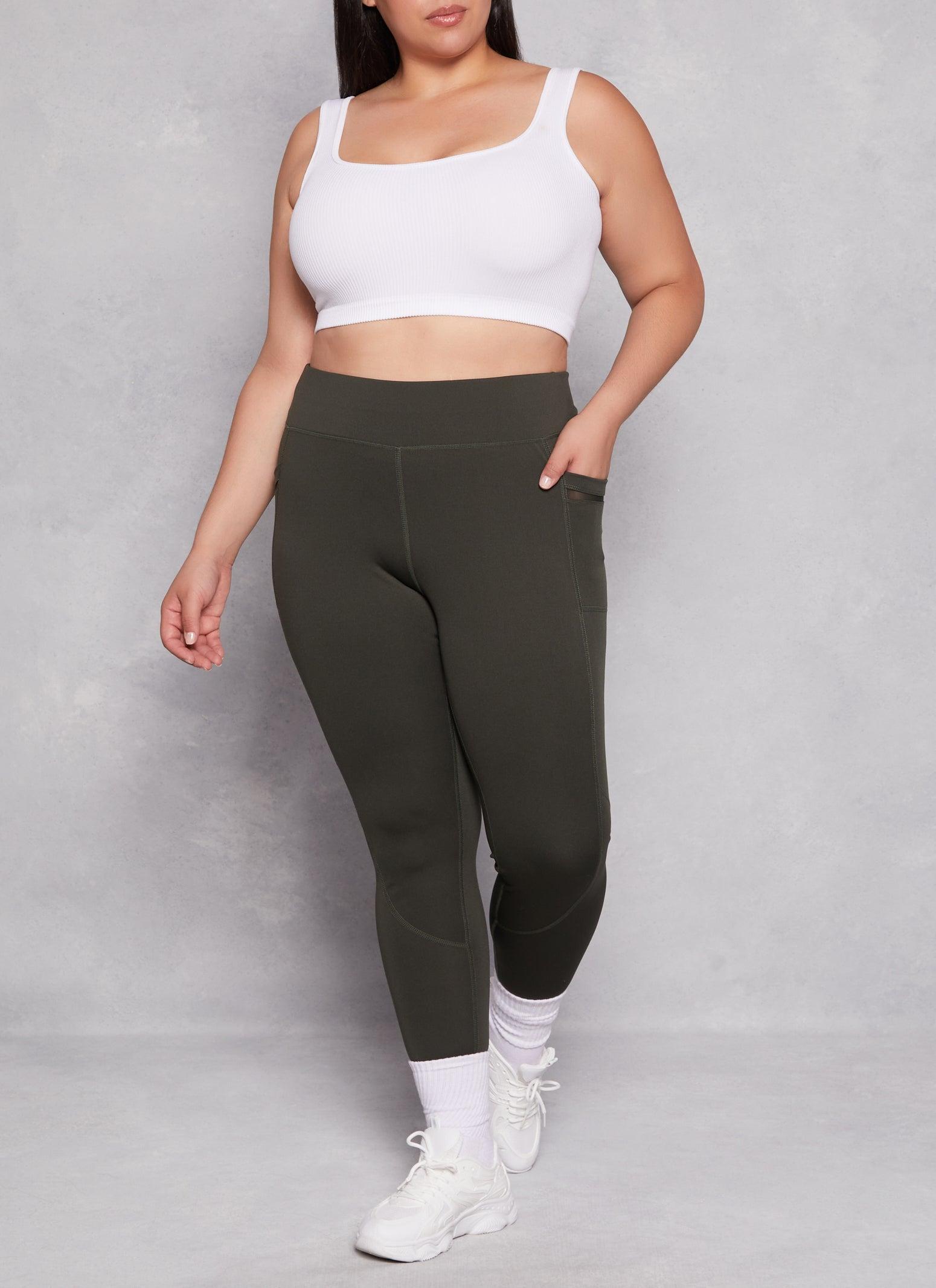 Womens Plus Size Mesh Pocket Detail Leggings Product Image