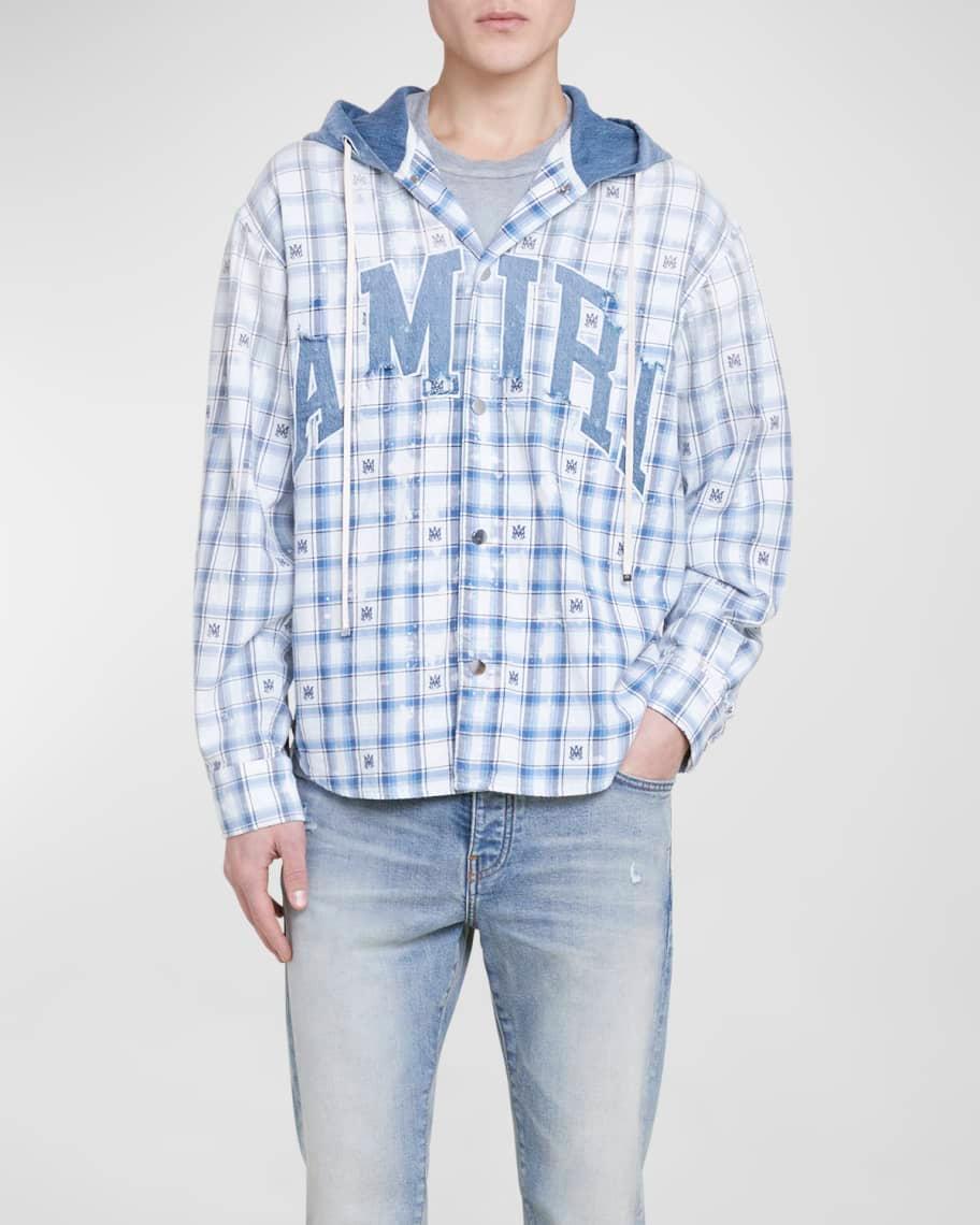 Mens MA Plaid Hooded Overshirt Product Image