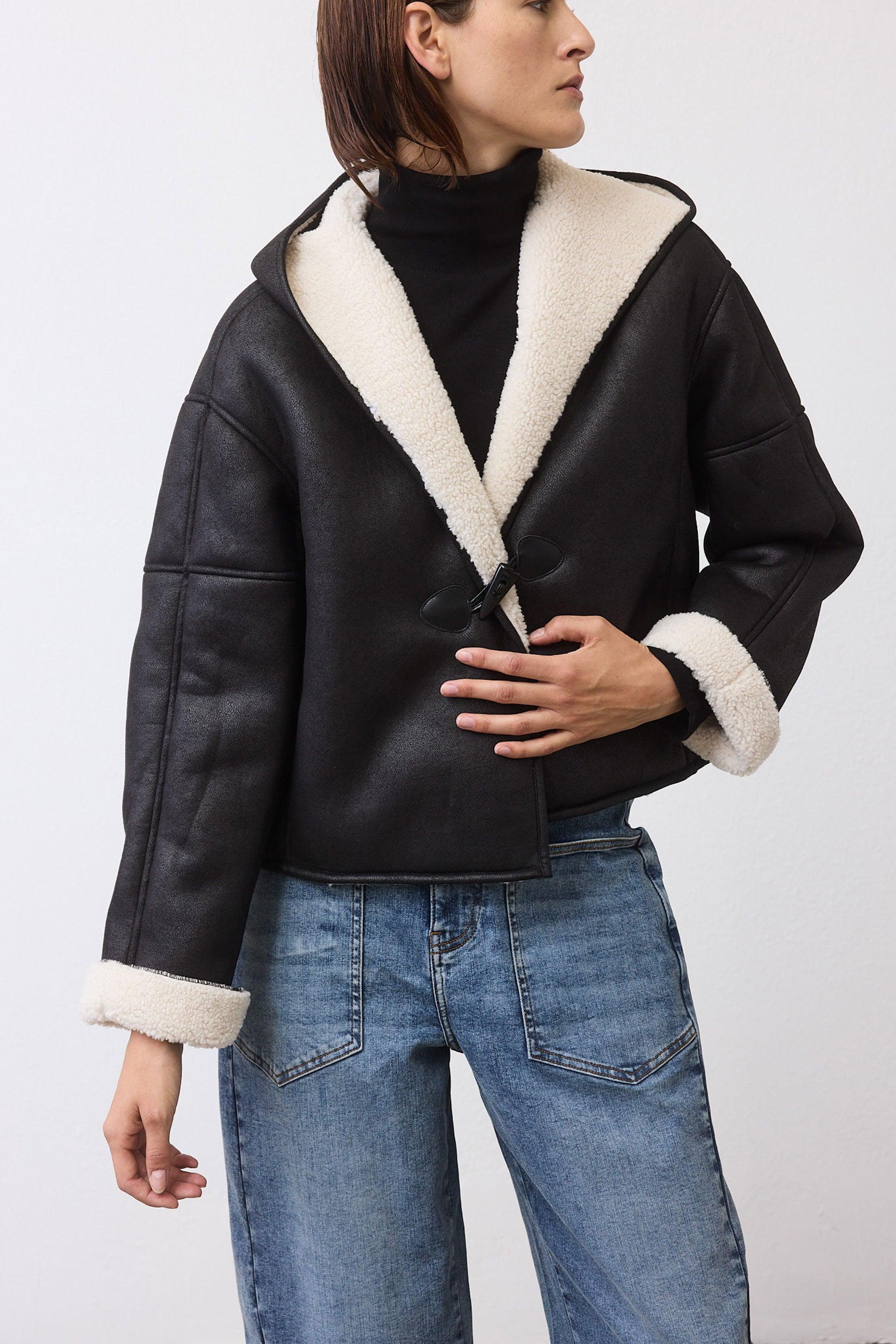 The Hooded Shearling Jacket Product Image