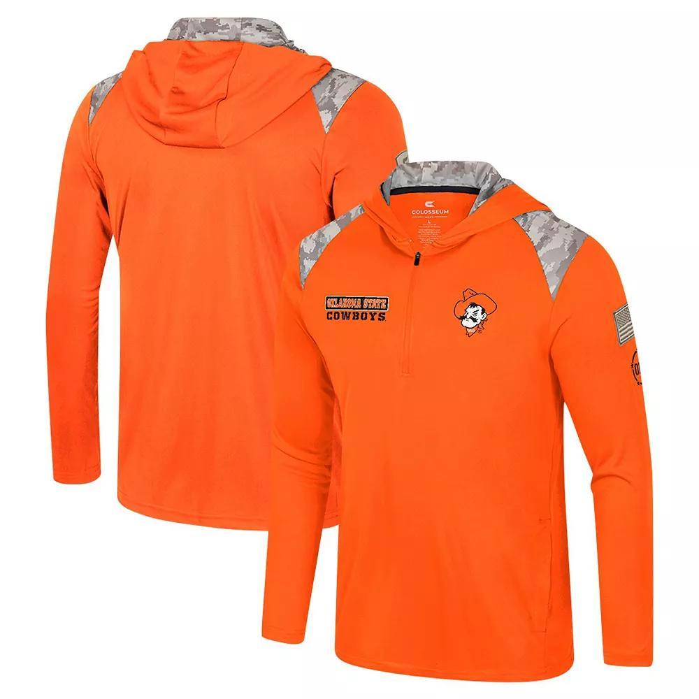 Men's Colosseum Orange Oklahoma State Cowboys OHT Military Appreciation Quarter-Zip Hoodie Jacket,  Product Image