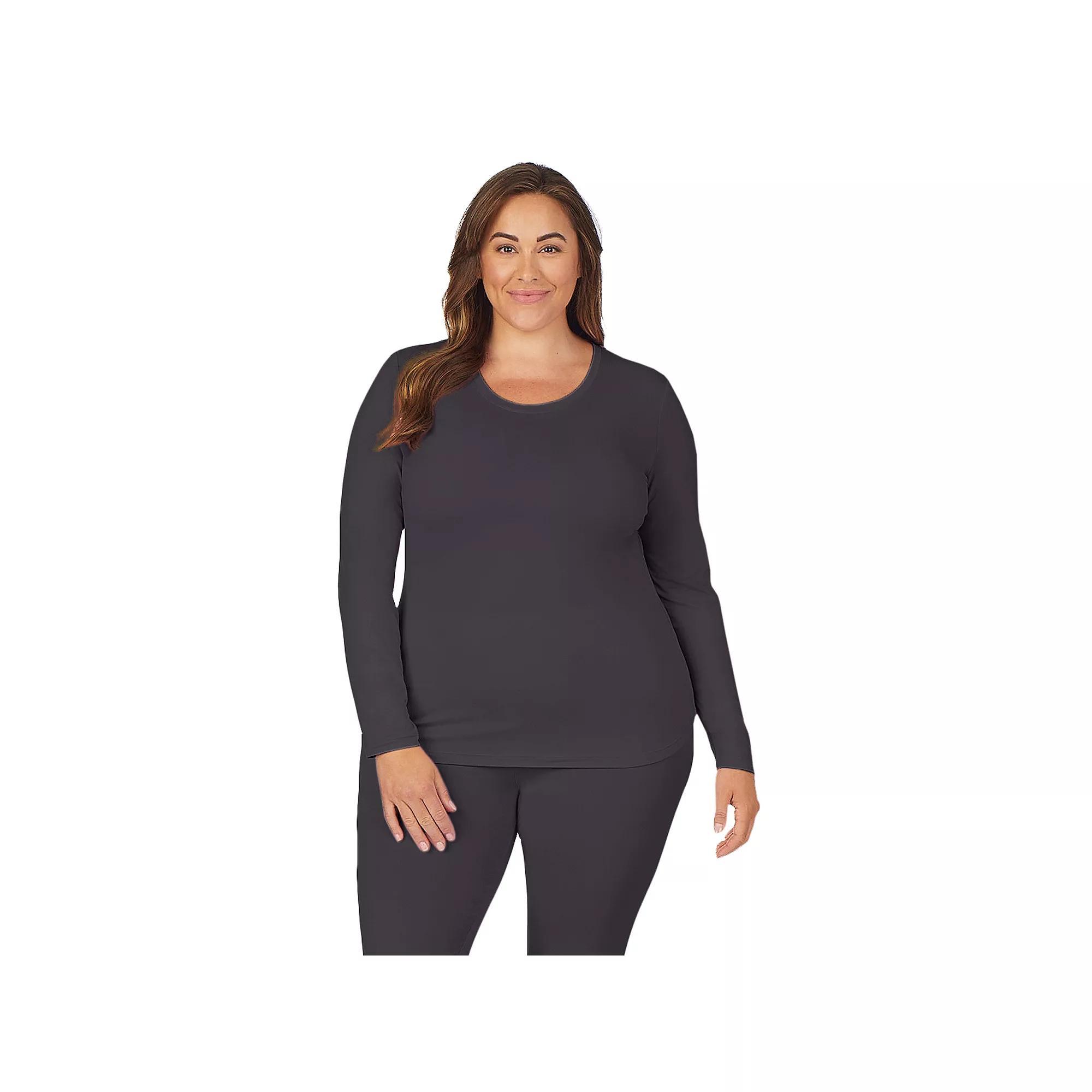 Plus Size Cuddl Duds Under Scrubs Crewneck Top, Womens Grey Product Image