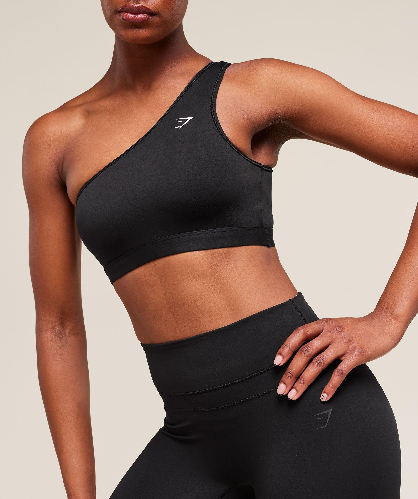 Gymshark Asymmetric Sports Bra - Black Female Product Image