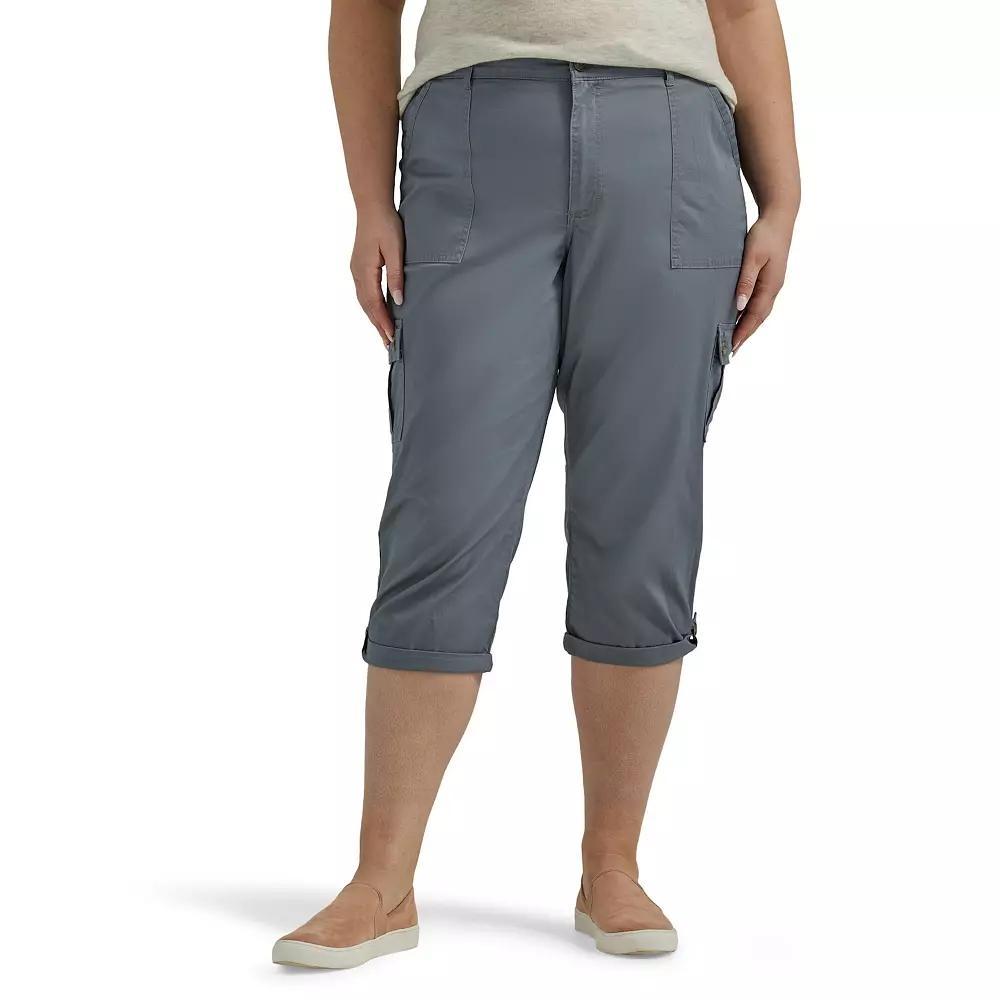 Plus Size Lee® Flex-To-Go Cargo Capri Pants, Women's, Size: 16 - Regular, Tech Gray Product Image