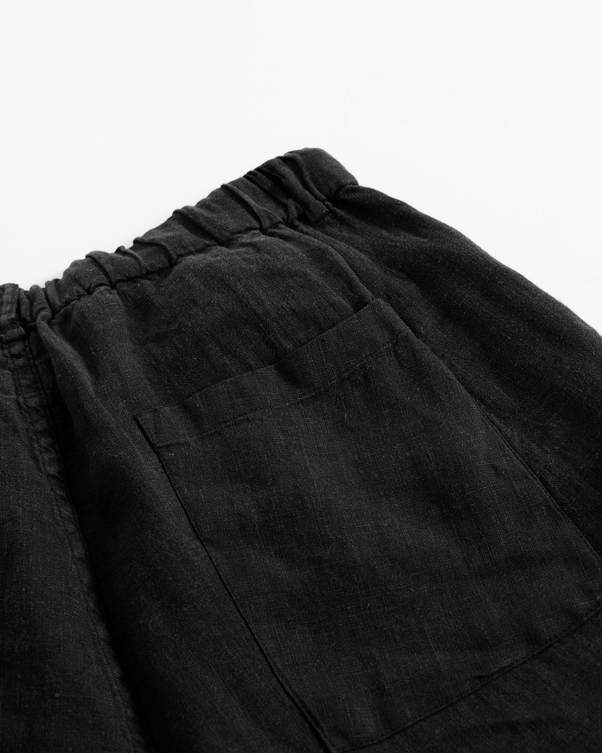 Black Linen Leisure Pant Product Image