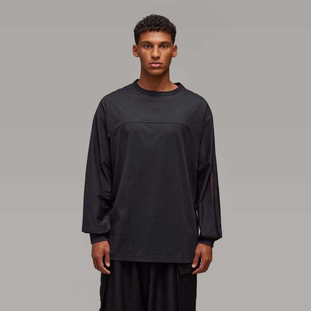 adidas Y-3 Mesh Stripes Long Sleeve Tee Black XS Mens Product Image