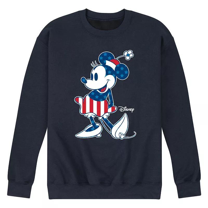 Disney's Minnie Mouse Men's Flag Fleece Sweatshirt, Size: Medium, Black Product Image