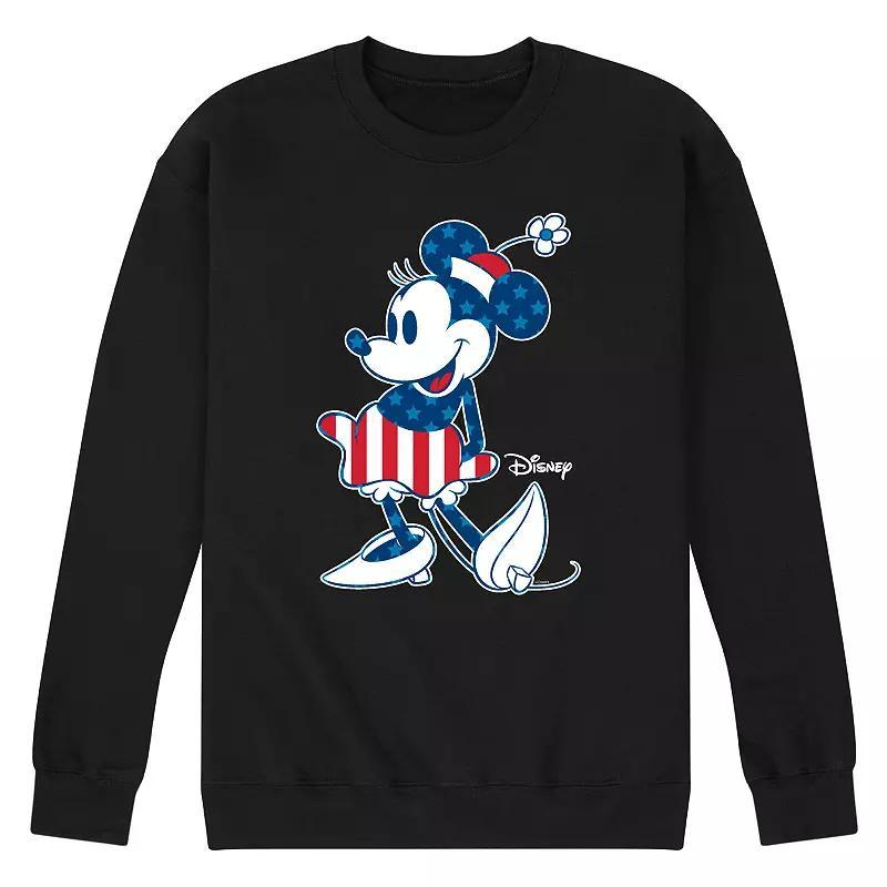 Disney's Minnie Mouse Men's Flag Fleece Sweatshirt, Size: Medium, Black Product Image