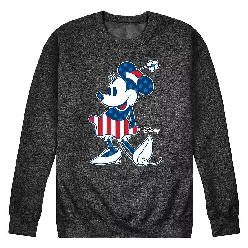 Disney's Minnie Mouse Men's Flag Fleece Sweatshirt, Size: Medium, Black Product Image