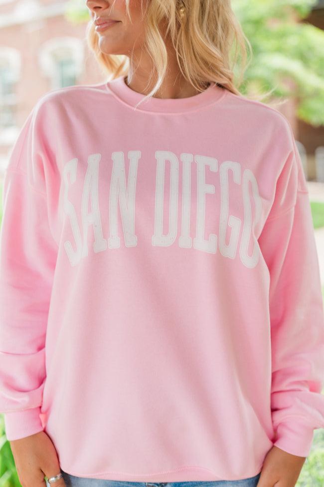 San Diego Light Pink Oversized Graphic Sweatshirt Product Image