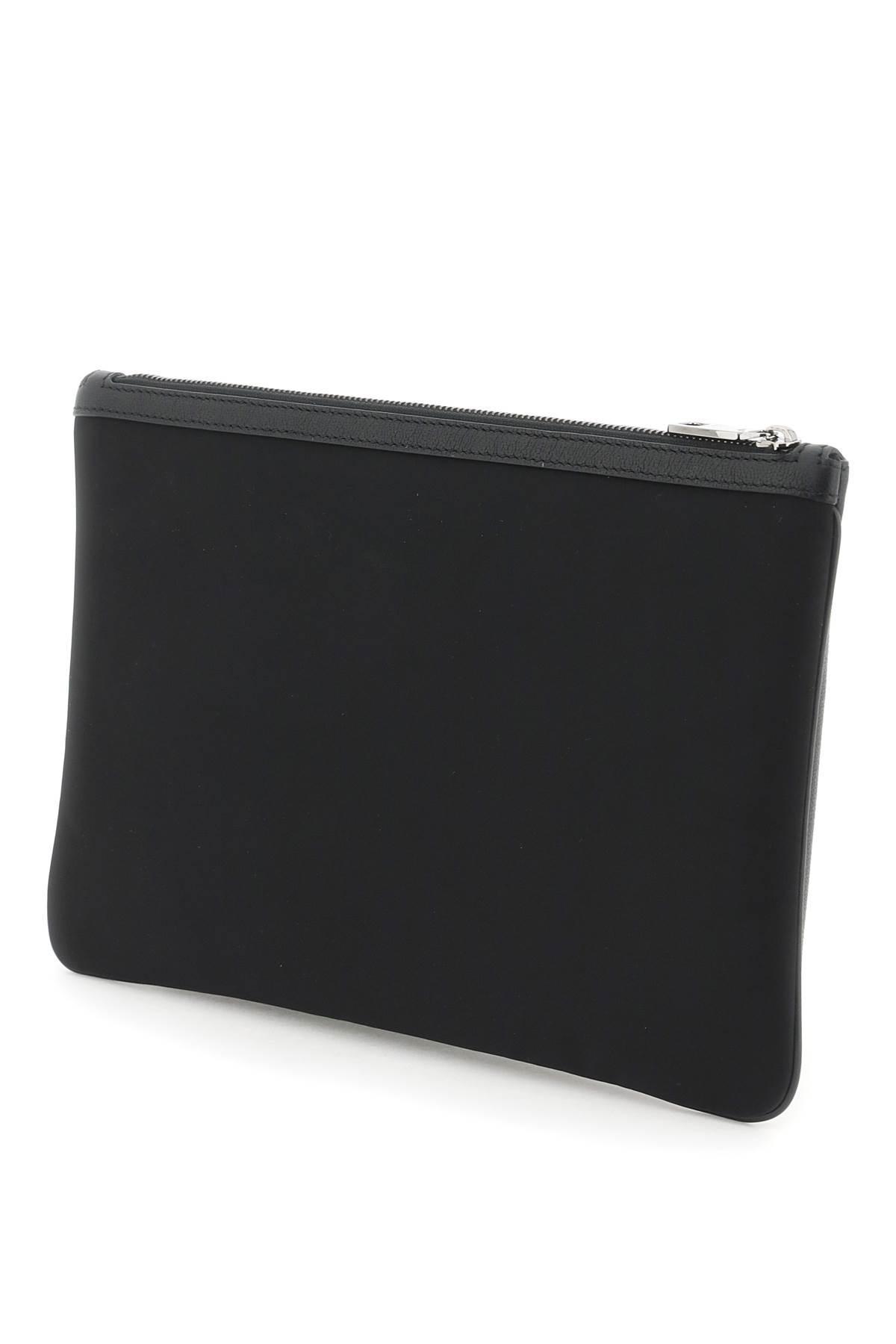 Leather &amp, Nylon Pouch In Black Product Image