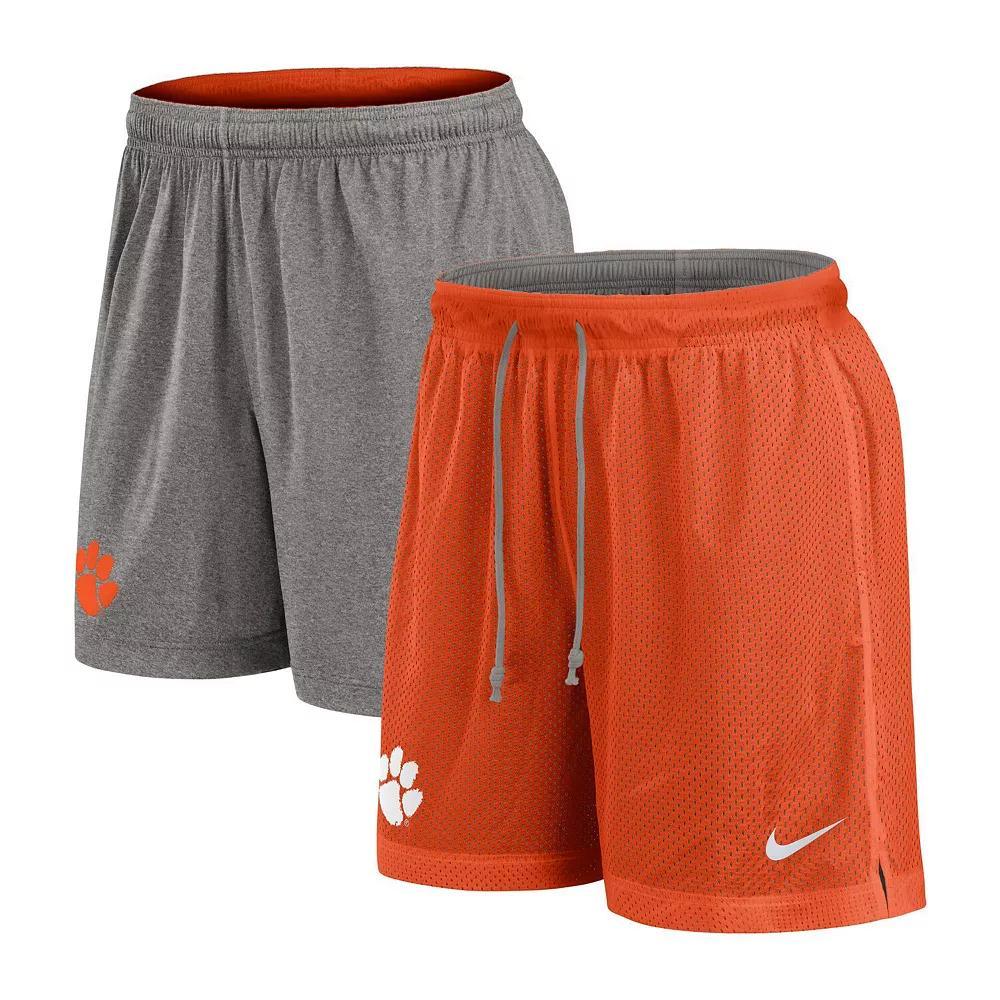 Men's Nike Orange/Heather Gray Clemson Tigers Player Reversible Shorts, Size: Medium Product Image