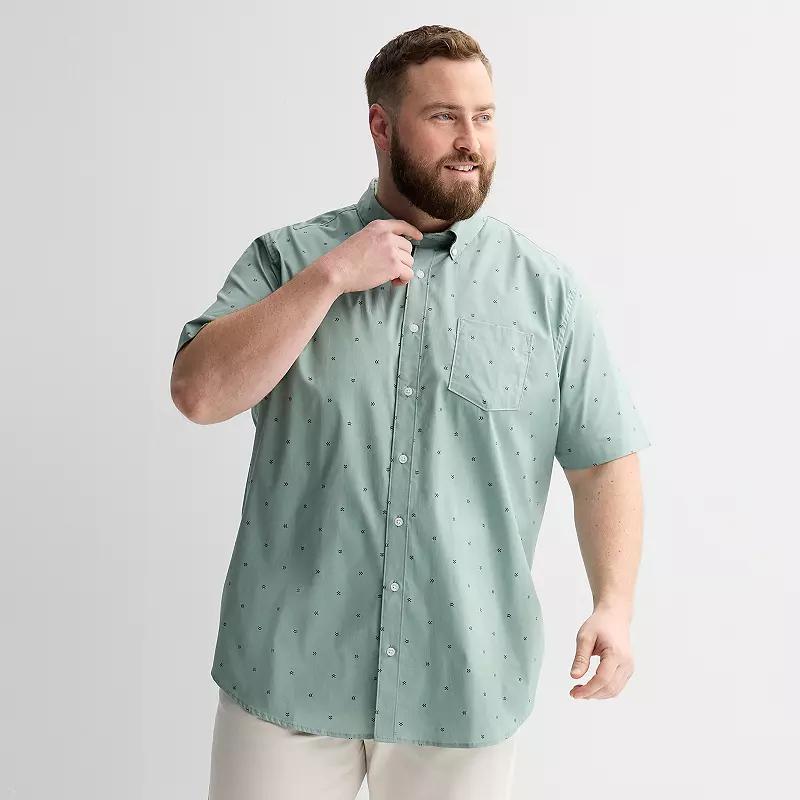 Big & Tall Sonoma Goods For Life® Short Sleeve Perfect Length Button Down Shirt, Men's,  Product Image