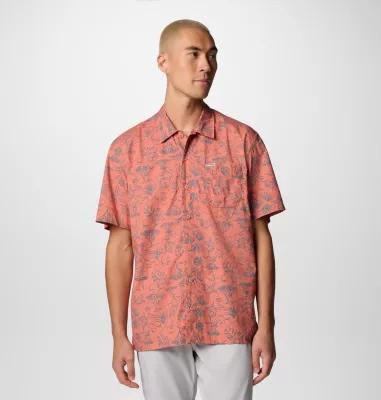 Men's Columbia Trollers Best Short Sleeve Button-Down Shirt, Size: Large, Spray Marlin Chase Product Image