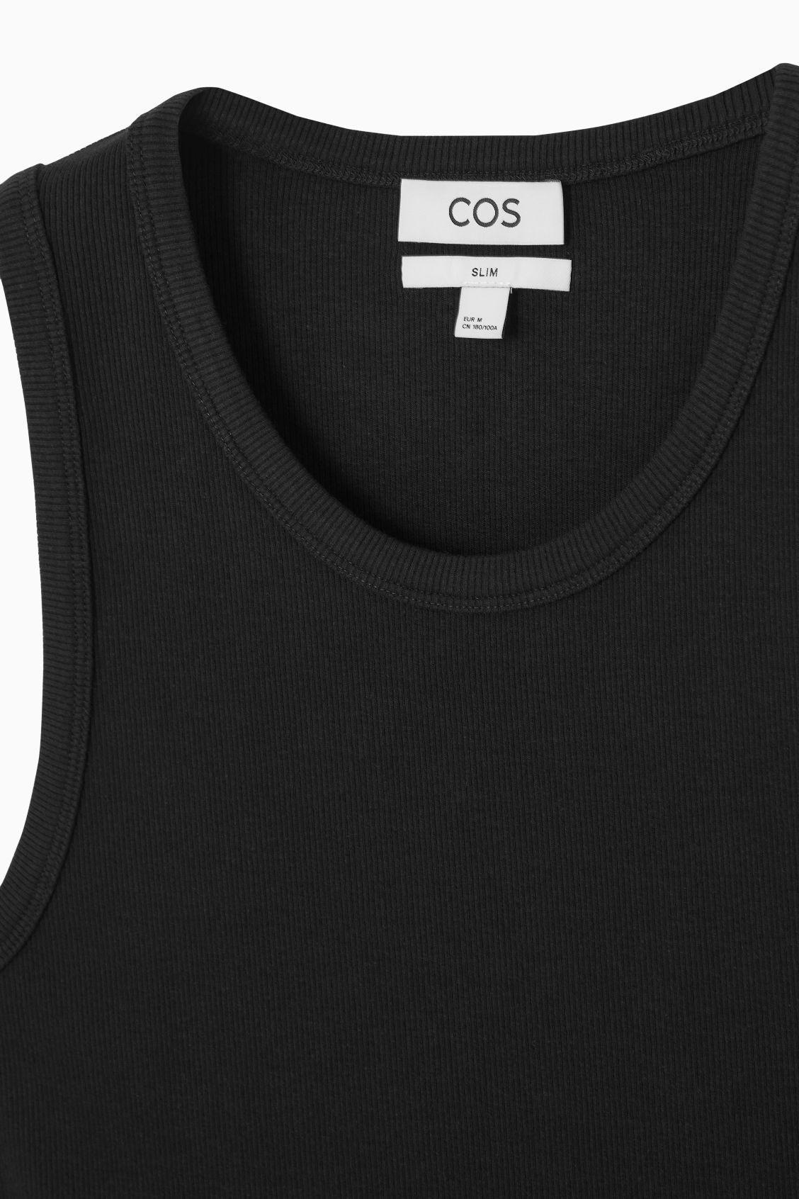 SLIM RIBBED COTTON TANK TOP Product Image