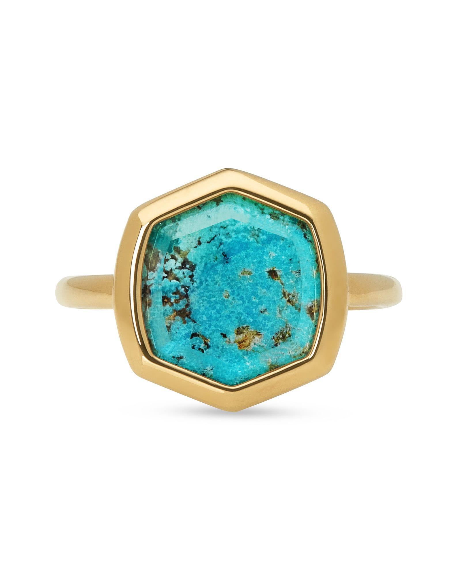 Davis 18k Rose Gold Vermeil Cocktail Ring in Dichroic Glass Product Image