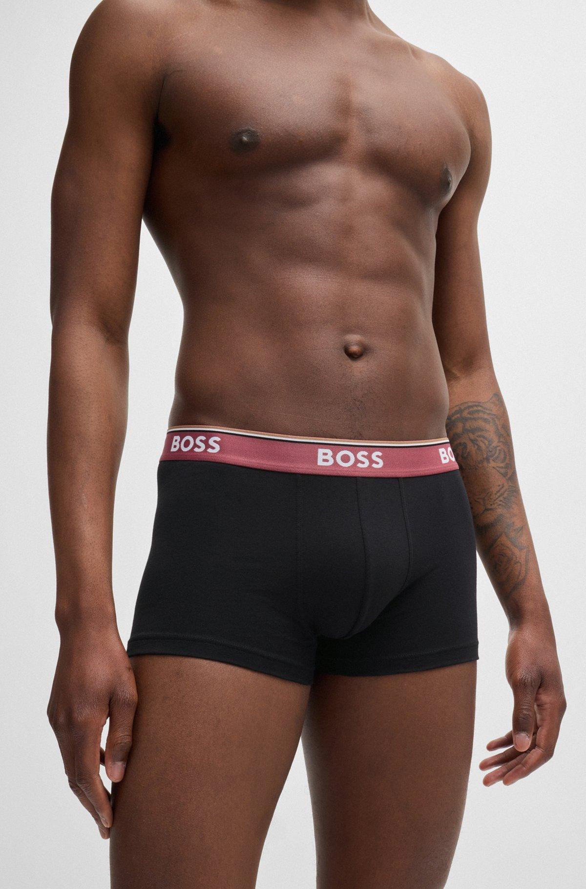 Three-pack of stretch-cotton trunks with logo waistbands Product Image