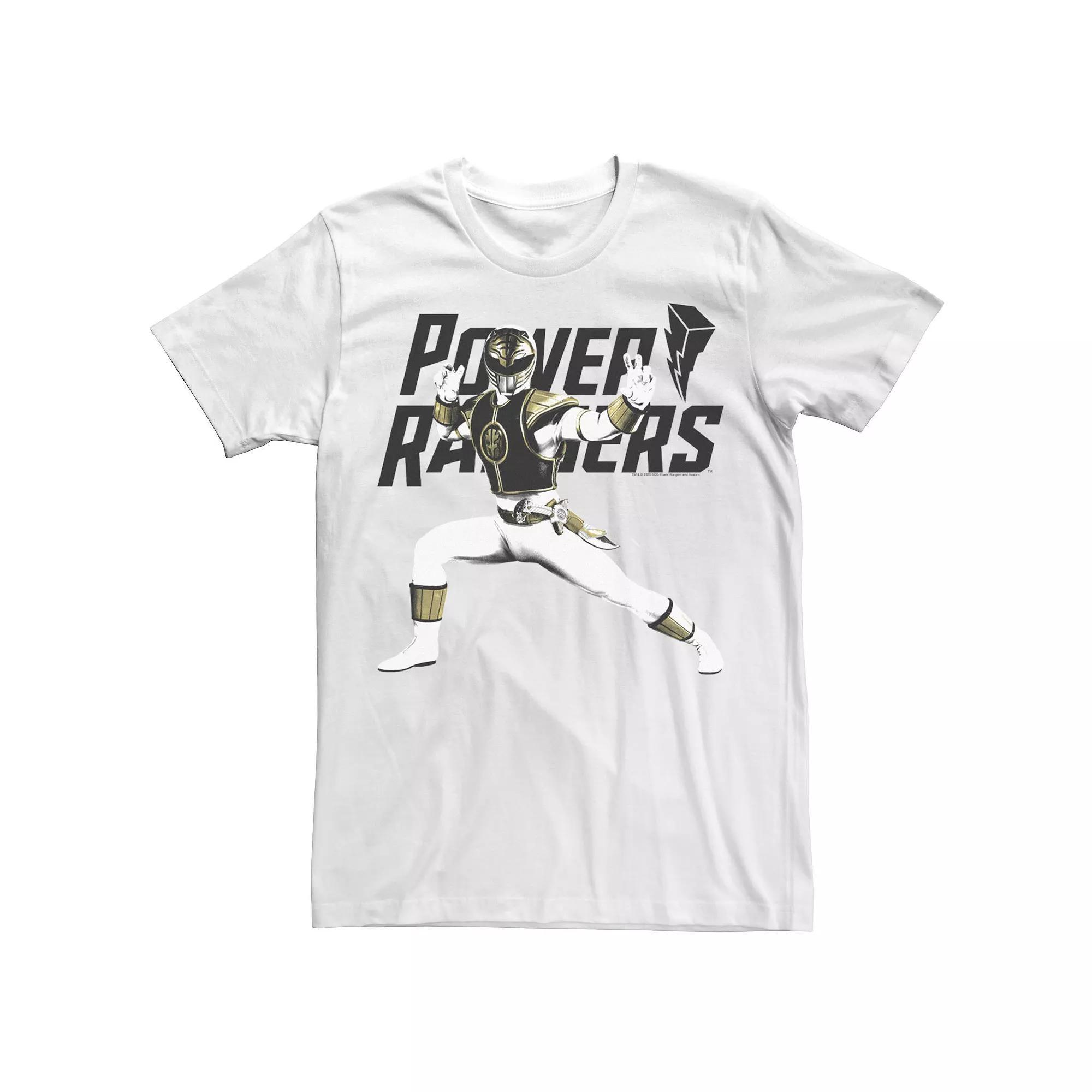 Men's Power Rangers White Ranger Action Pose Tee, Size: 3XL Product Image