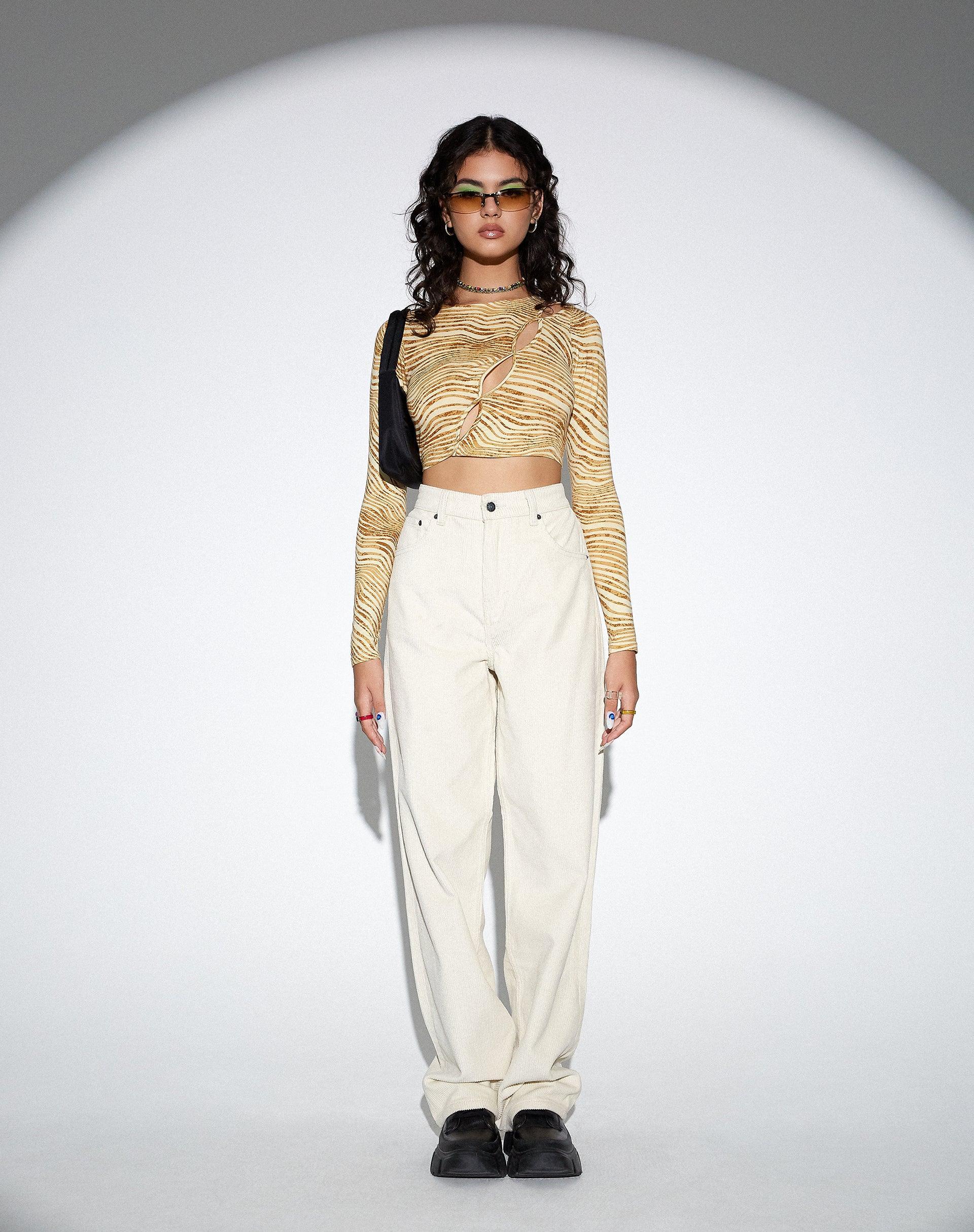 Heloise Crop Top in Desert Terrain Tan Product Image