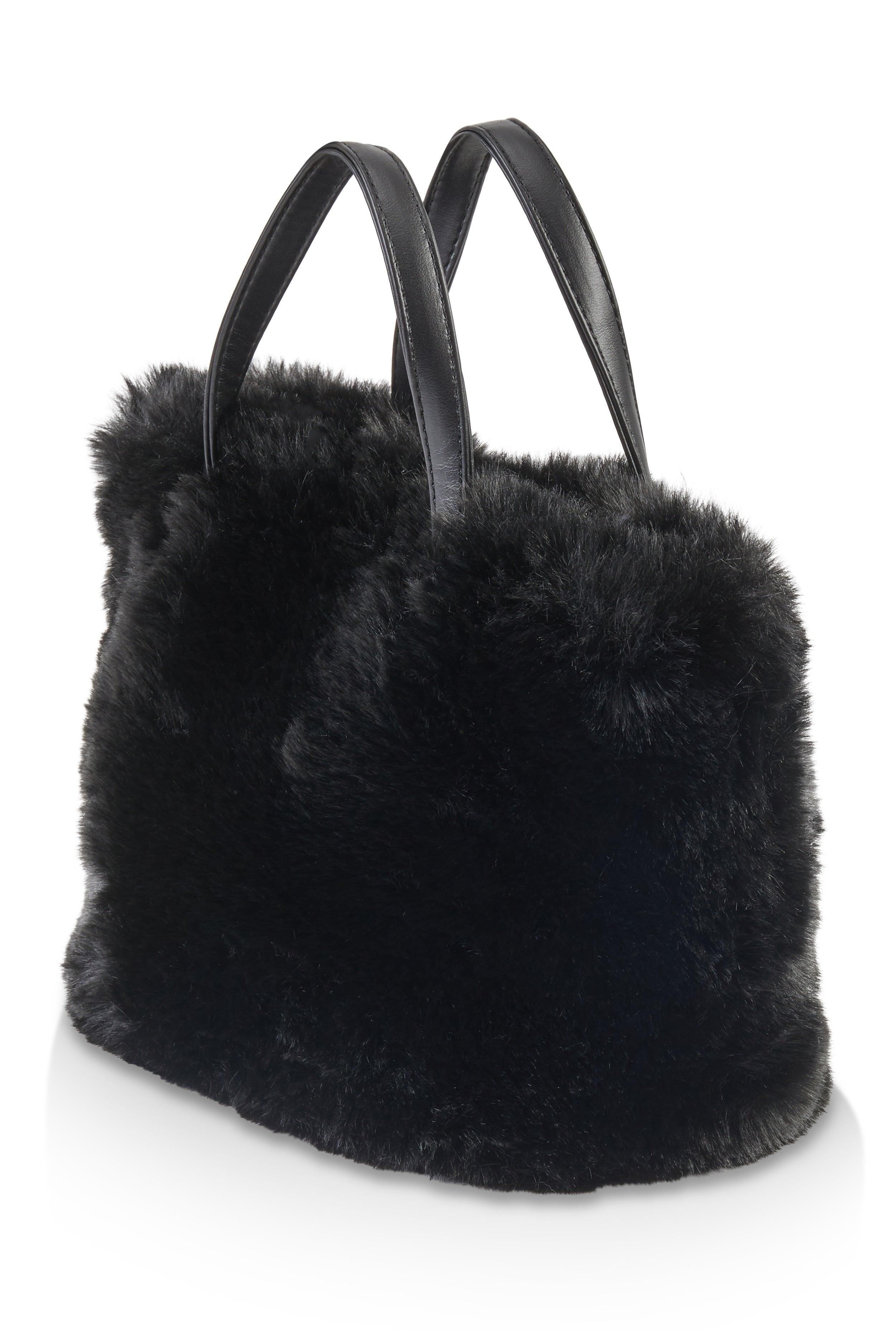 Womens Faux Fur Tote Bag Product Image