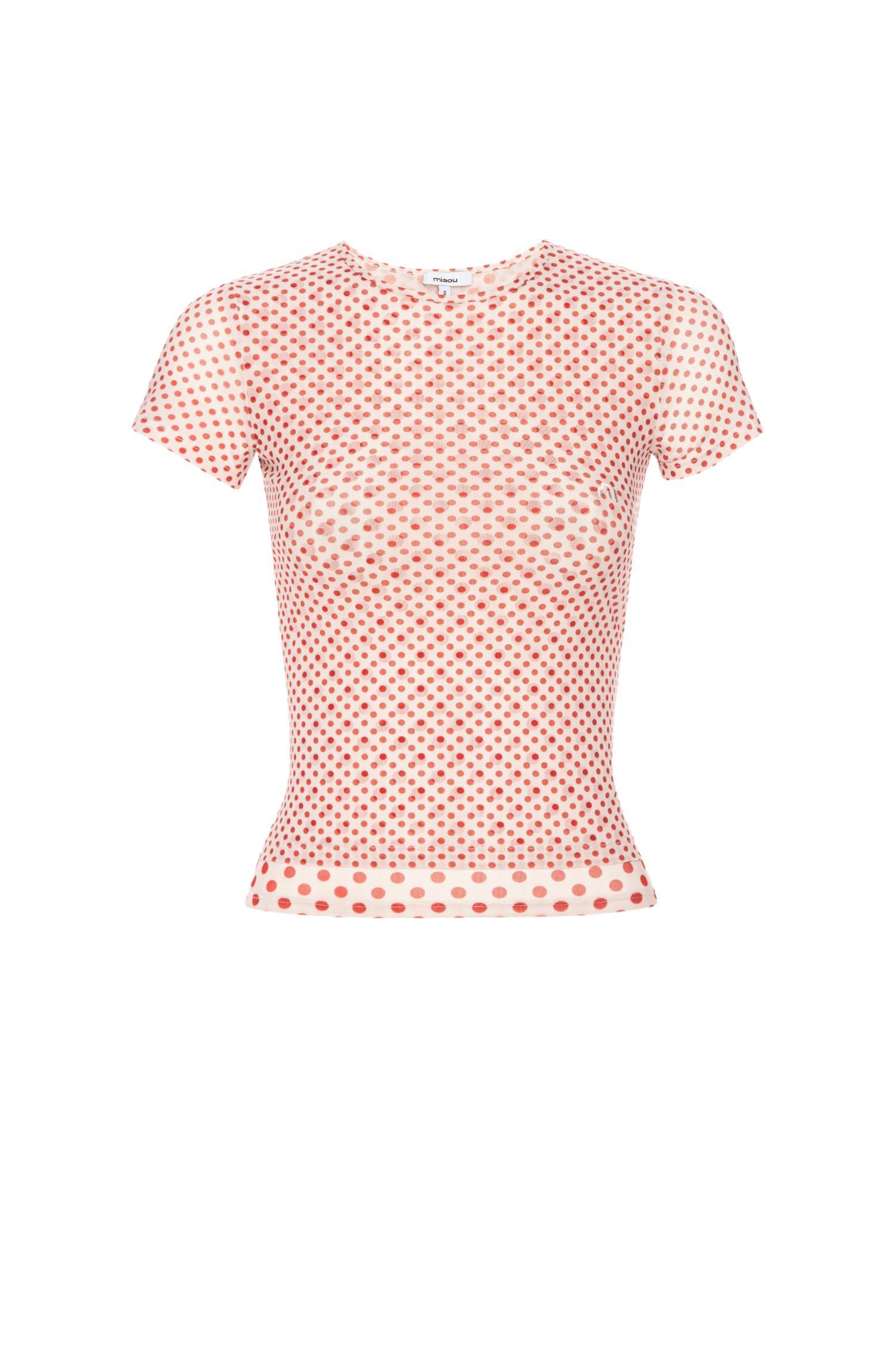 MESH MINI TEE - WHITE POLKA DOT Product Image