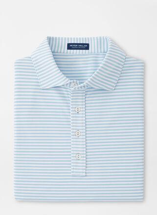 Peter Millar Mens Mood Performance Mesh Polo | Color: Blue Frost | Size: XXL Product Image