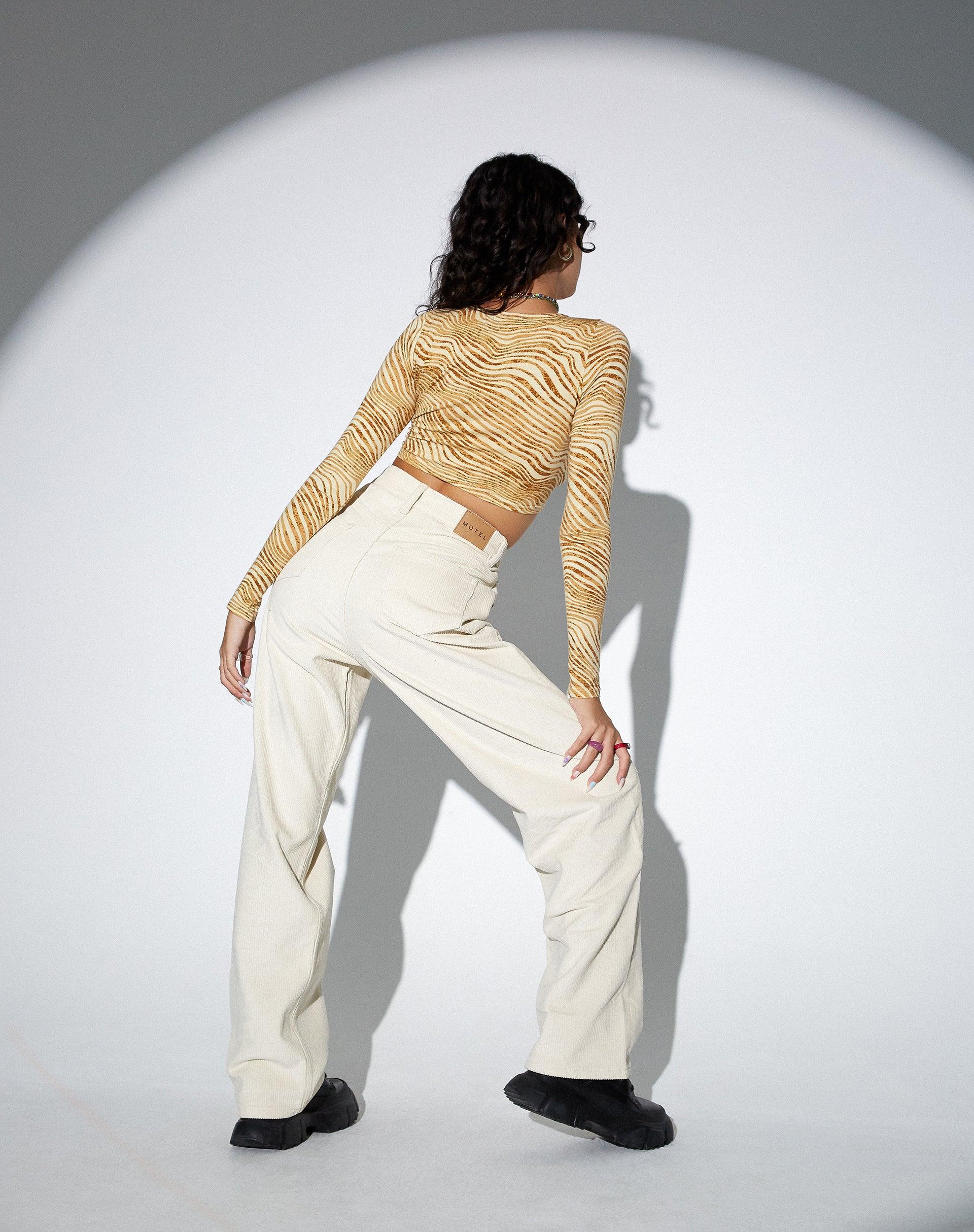 Heloise Crop Top in Desert Terrain Tan Product Image