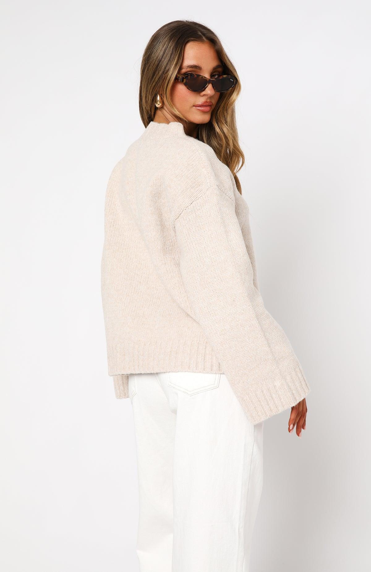 Winter's Chill Knit Sweater Oat Product Image