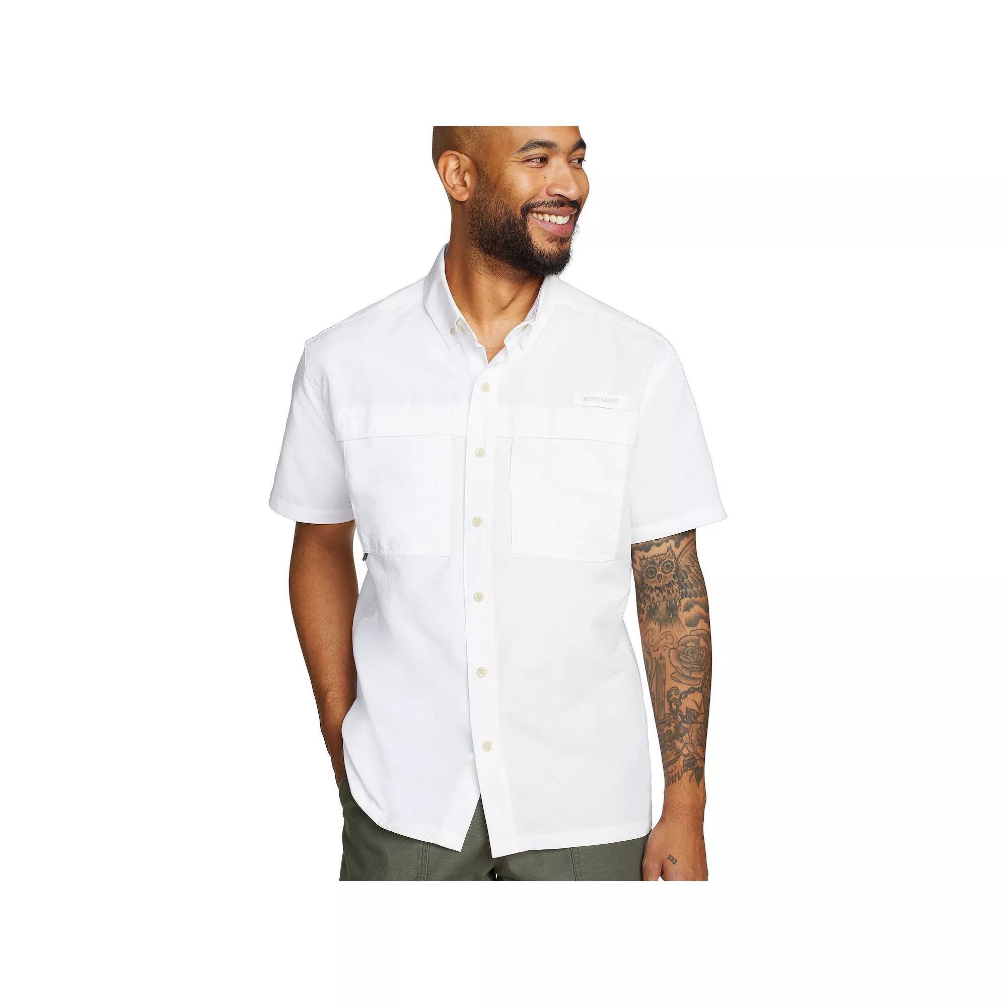 Big & Tall Eddie Bauer Short Sleeve Rainier Ripstop Button-Down Shirt, Men's,  Product Image