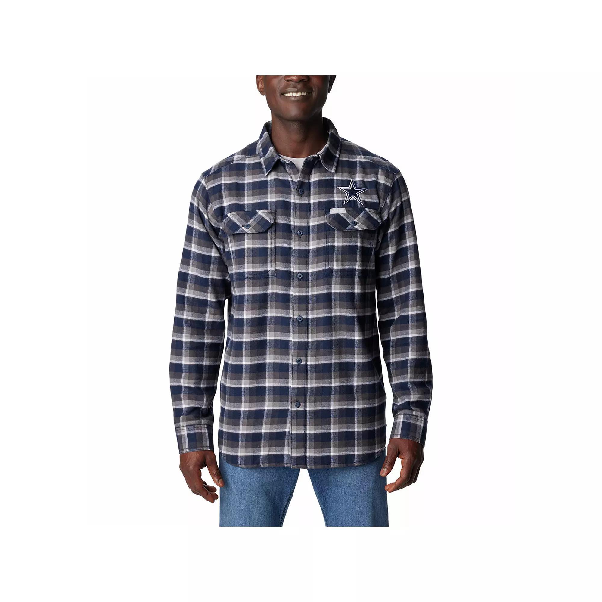 Men's Columbia Navy Dallas Cowboys Flare Gun Flannel Button-Up Shirt, Size: Small, Blue Product Image