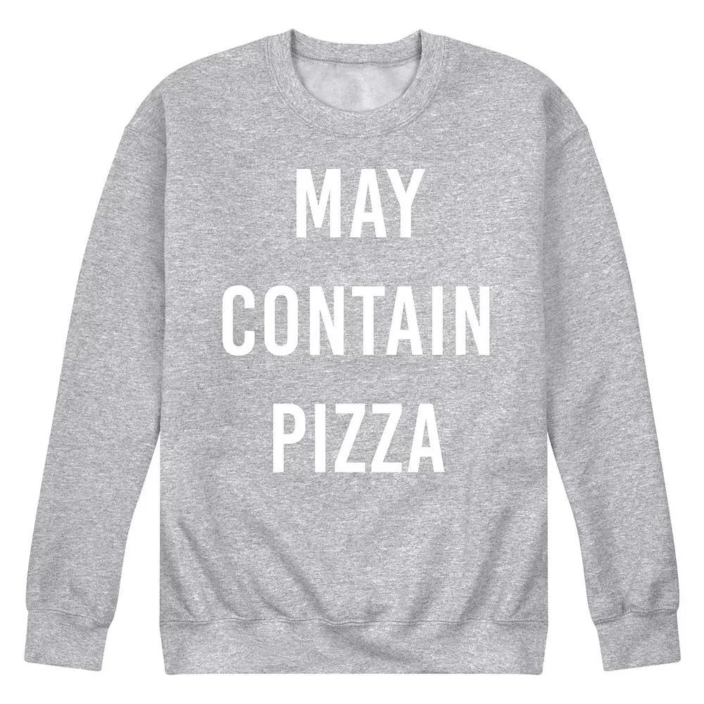 Men's May Contain Pizza Fleece Sweatshirt,  Product Image