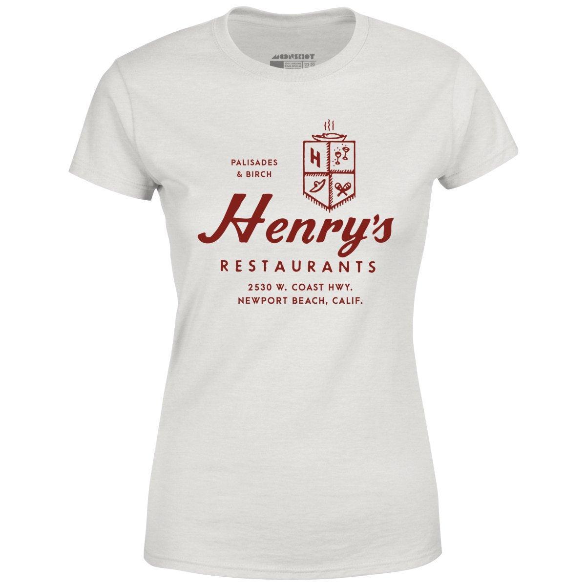 Henry's - Newport Beach, CA - Vintage Restaurant - Women's T-Shirt Female Product Image