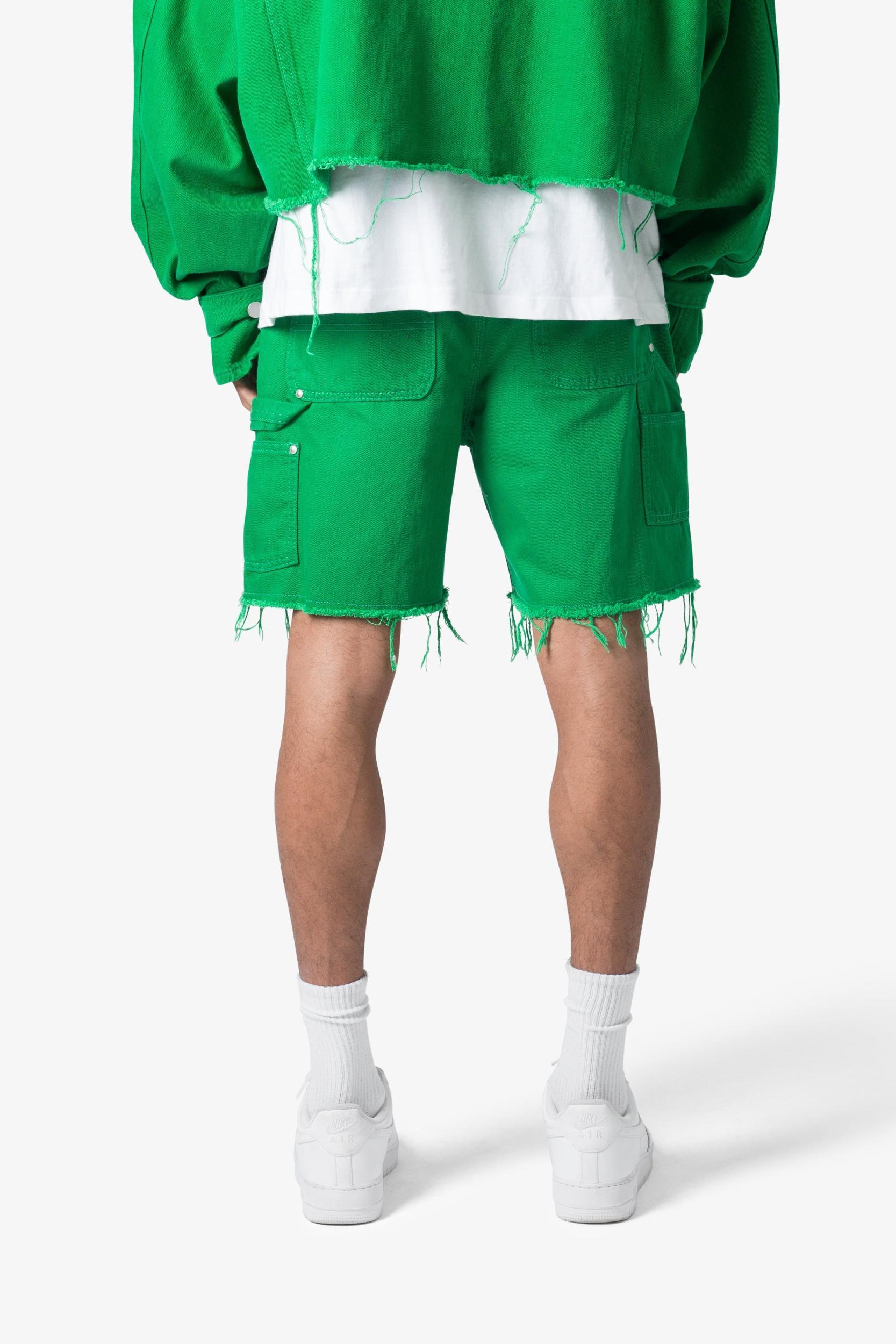 Frayed Denim Shorts - Green Product Image