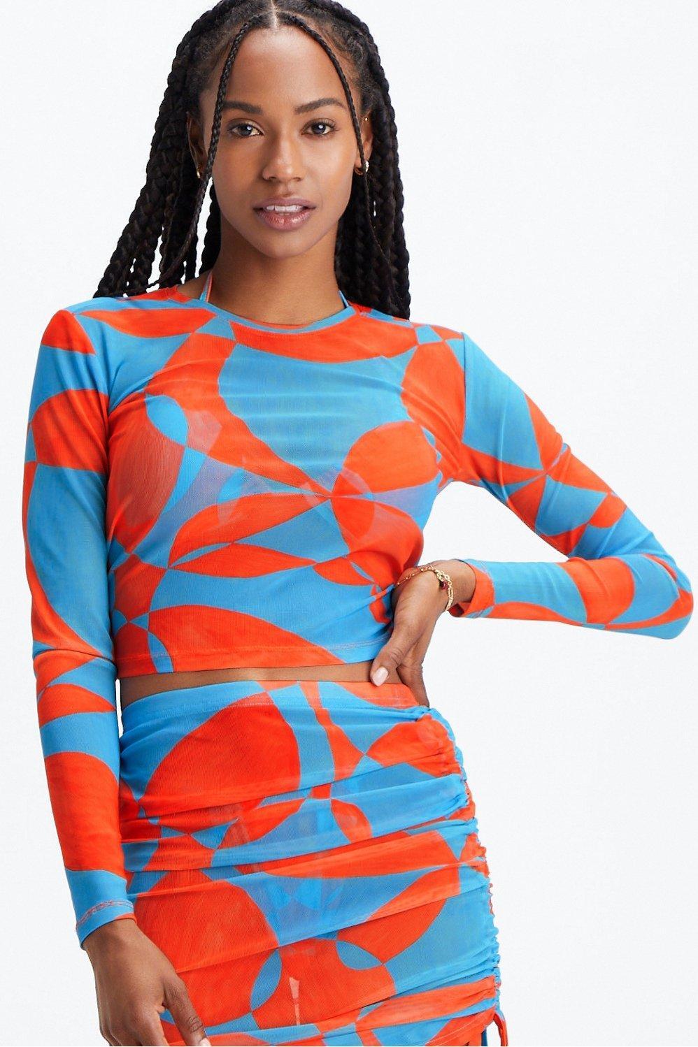 Fabletics Marie Mesh Top Womens Floral Geo plus Size 2X Product Image