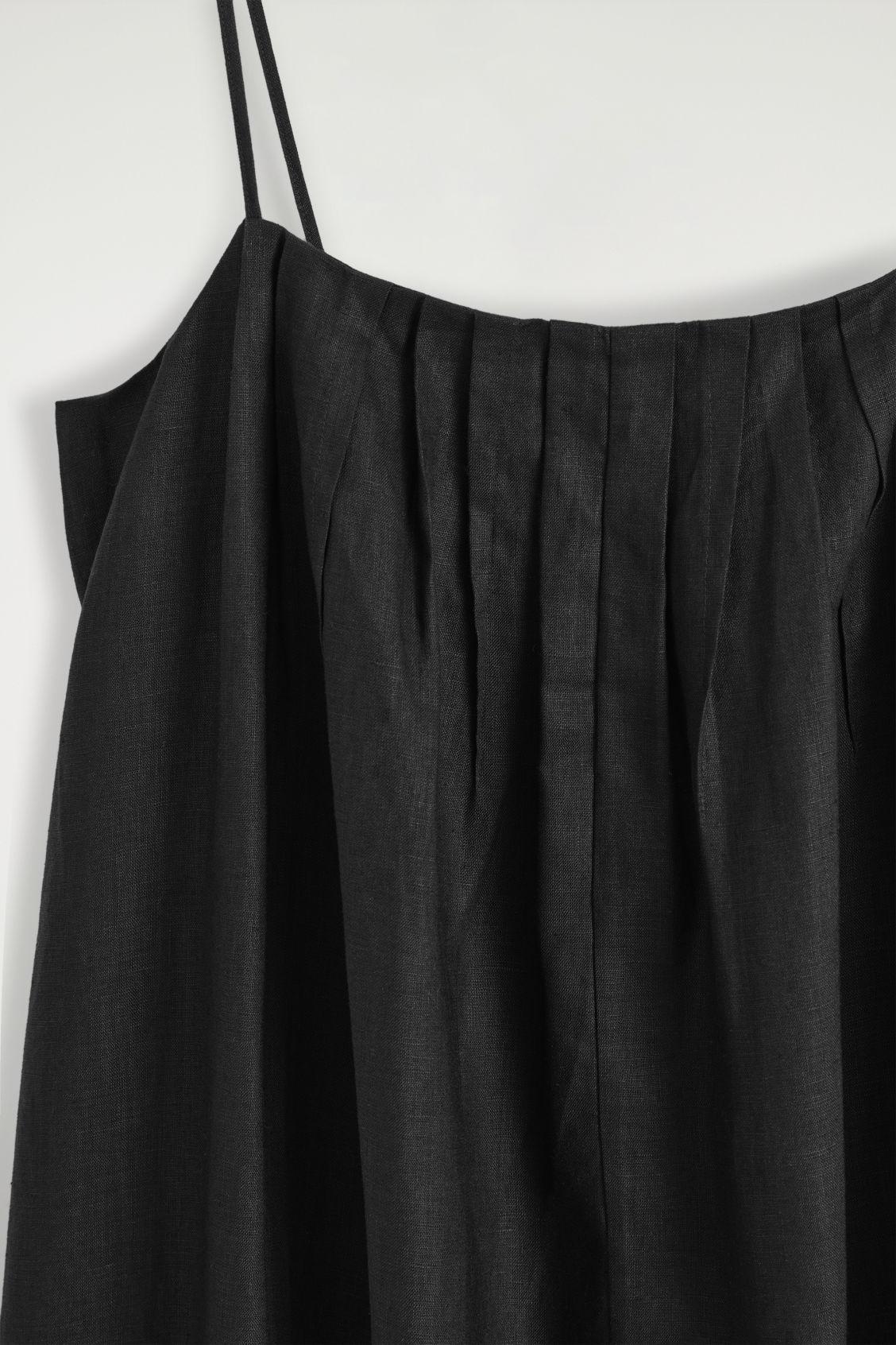 PLEATED LINEN MAXI DRESS Product Image