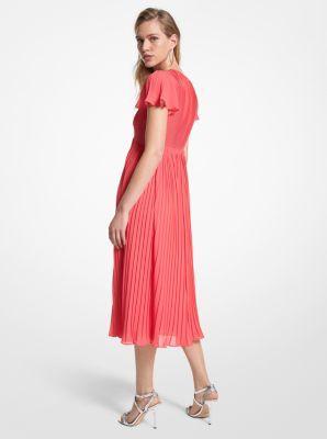 Pleated Georgette Midi Dress Product Image