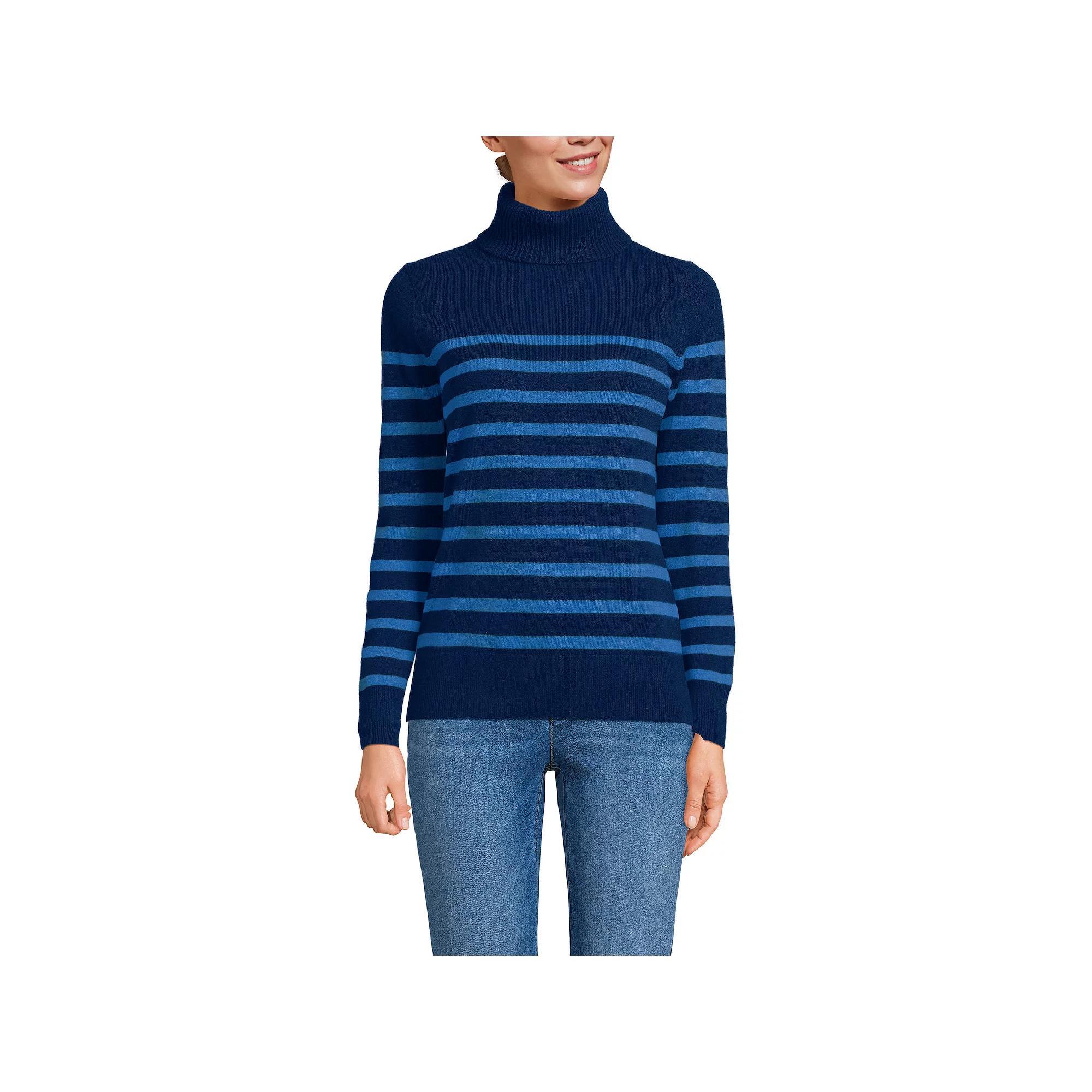 Women's Lands' End Turtleneck Cashmere Sweater,  Product Image