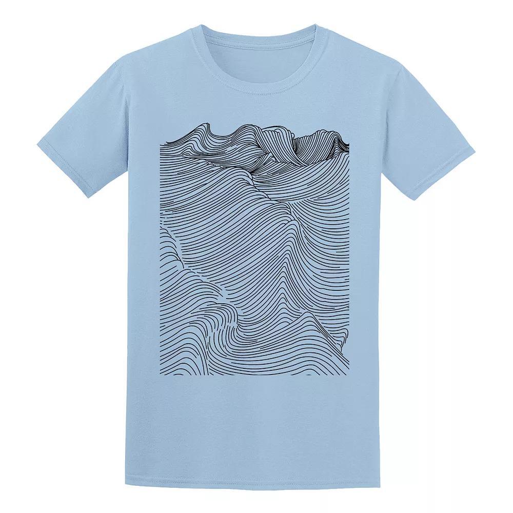 Men's COLAB89 by Threadless Bulo Wavy Tee, Size: Large, Light Blue Product Image