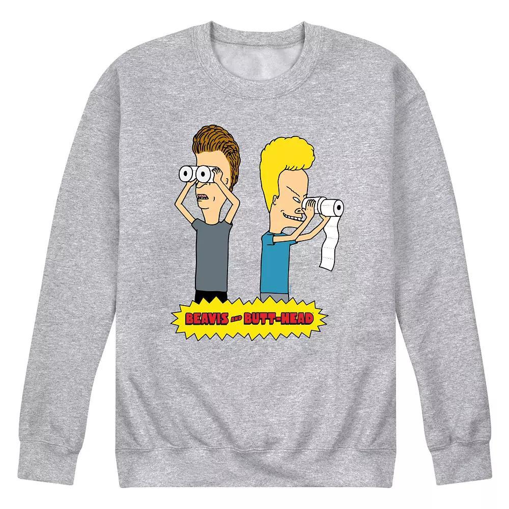Men's Beavis & Butthead Toilet Paper Fleece Sweatshirt,  Product Image