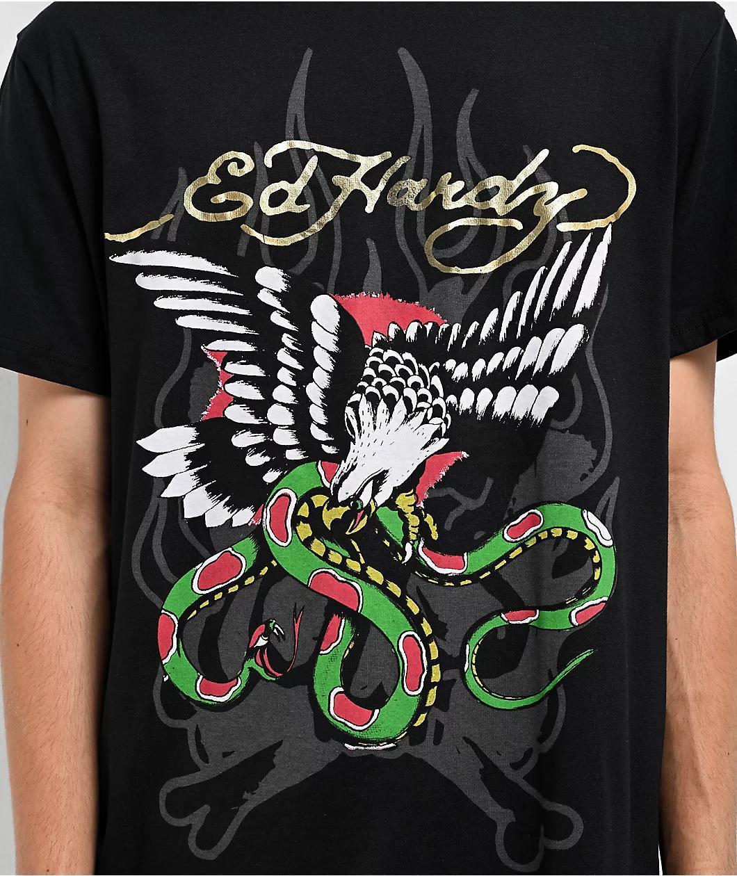 Ed Hardy Eagle Snake Black T-Shirt Product Image