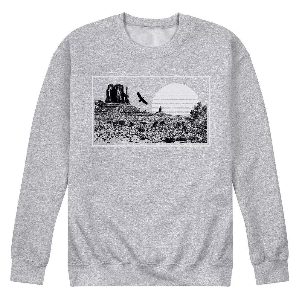 Men's Monument Valley Sunset Graphic Sweatshirt, Size: XL, Gray Product Image