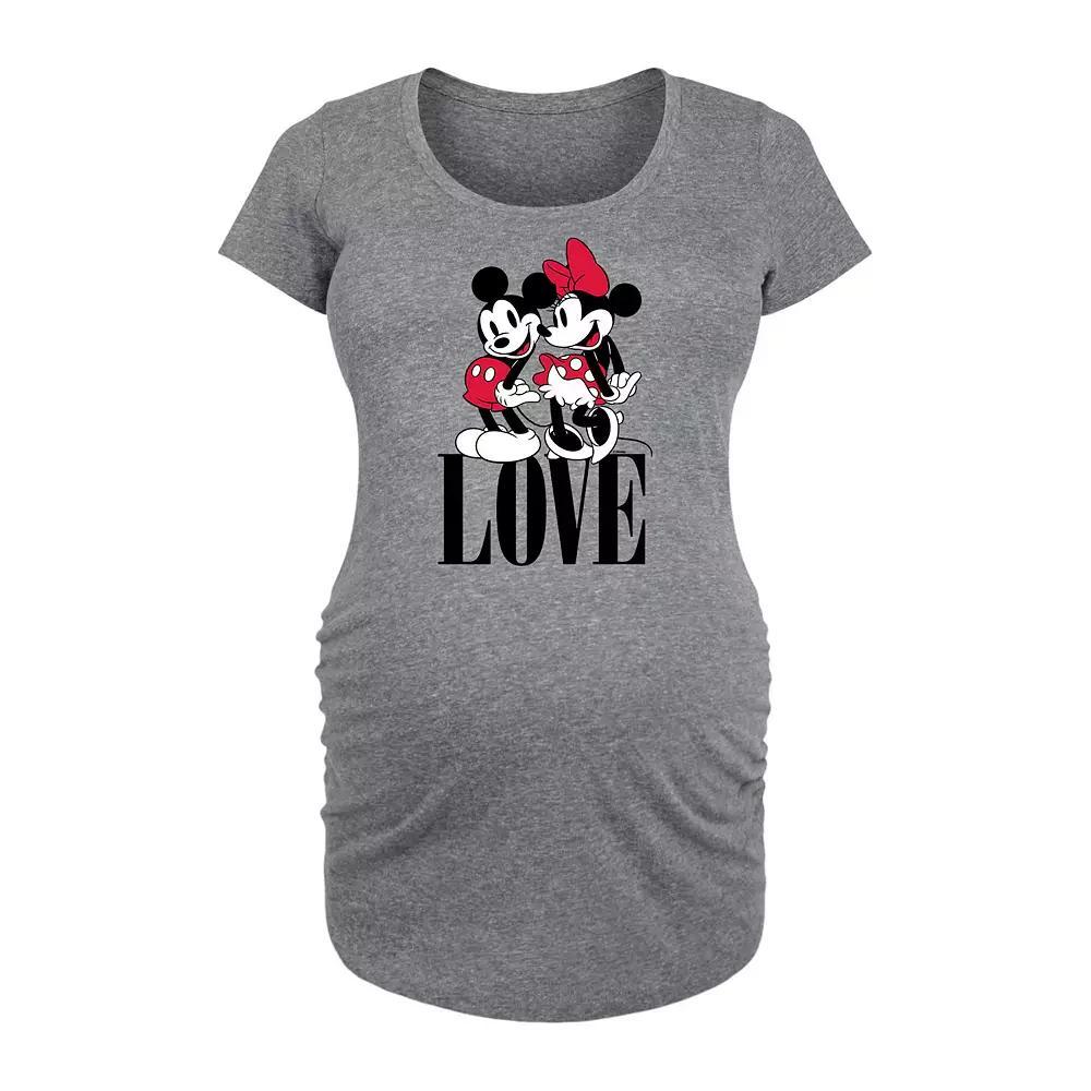 Disney's Mickey & Minnie Mouse Maternity Love Graphic Tee, Women's,  Product Image