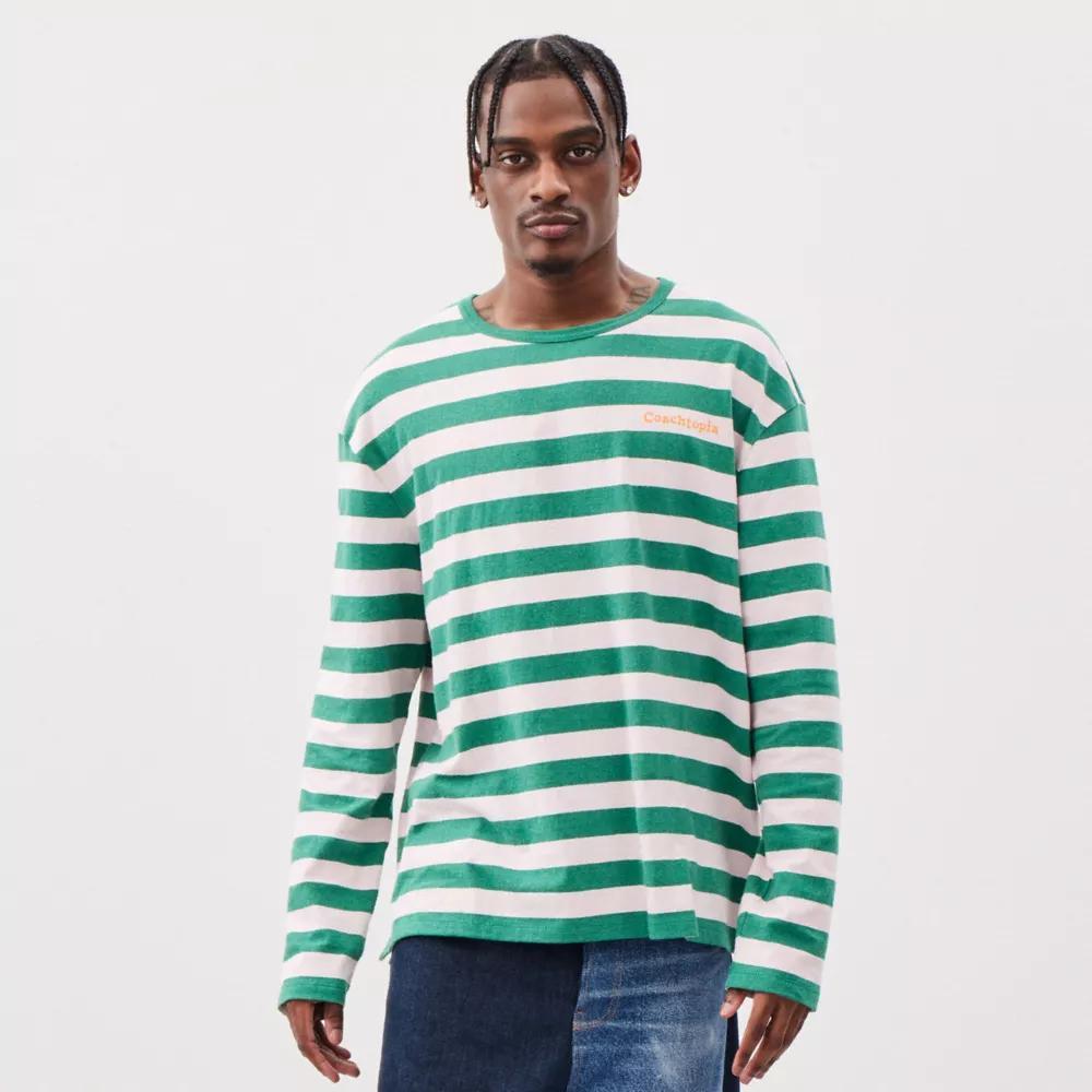 Long Sleeve T Shirt With Stripe Pattern Product Image