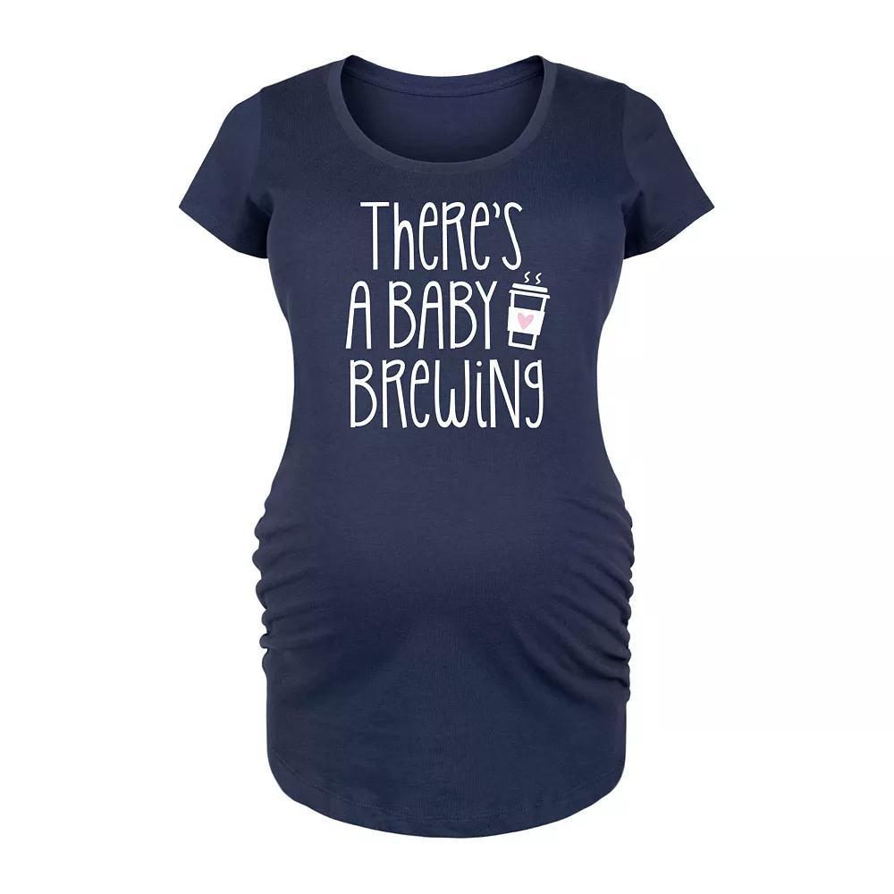 Maternity Theres A Baby Brewing Graphic Tee, Women's,  Product Image