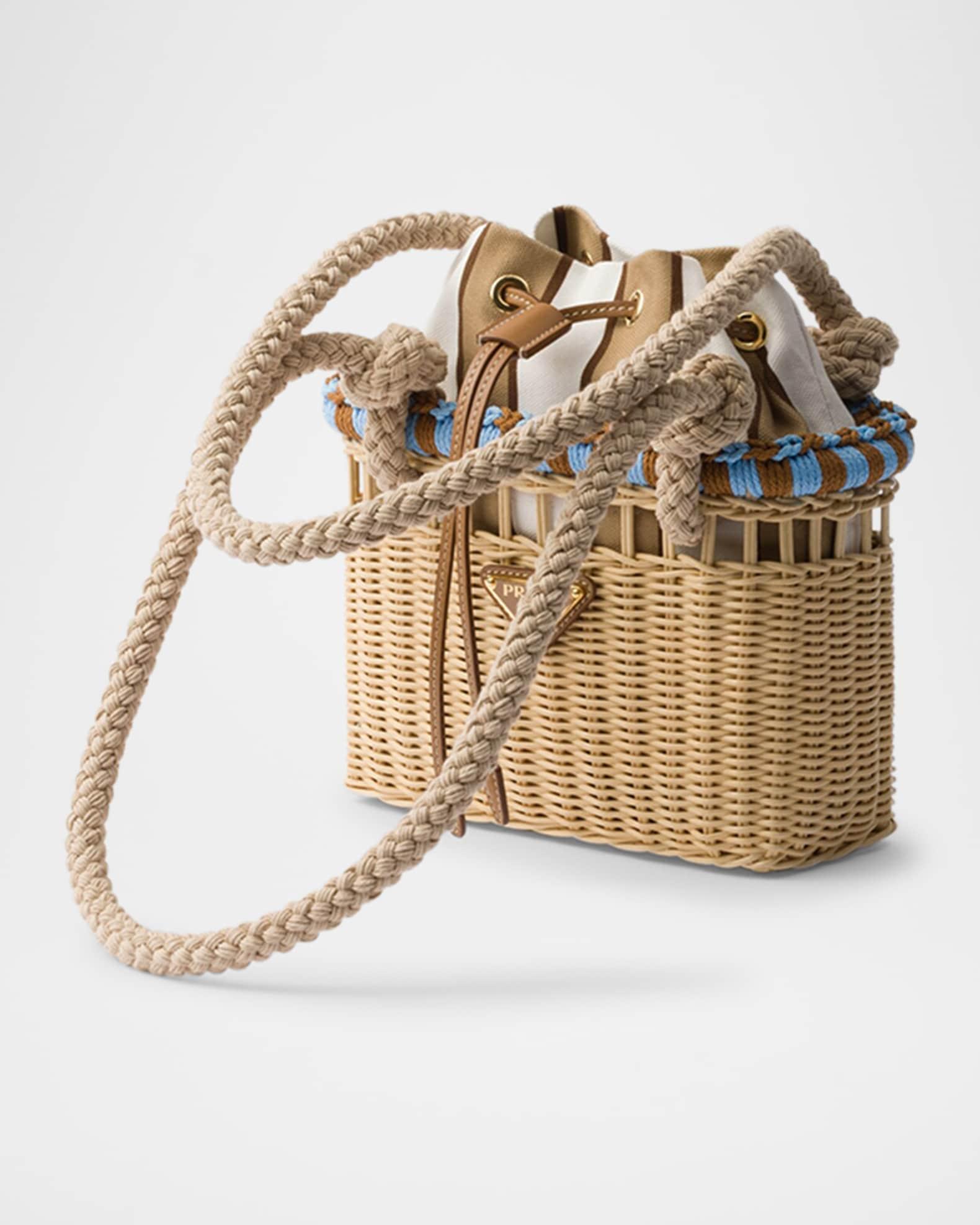 Rattan Basket Drawstring Mini Shoulder Bag Product Image