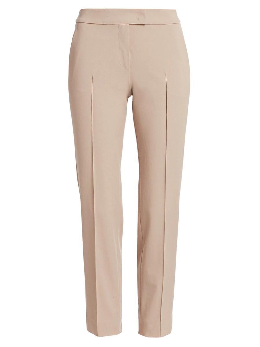 Frankie Straight-Leg Cotton-Stretch Cropped Pants Product Image