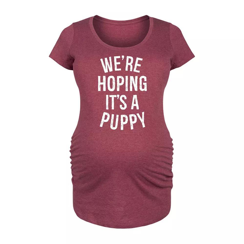 Maternity Were Hoping Its A Puppy Graphic Tee, Womens Product Image