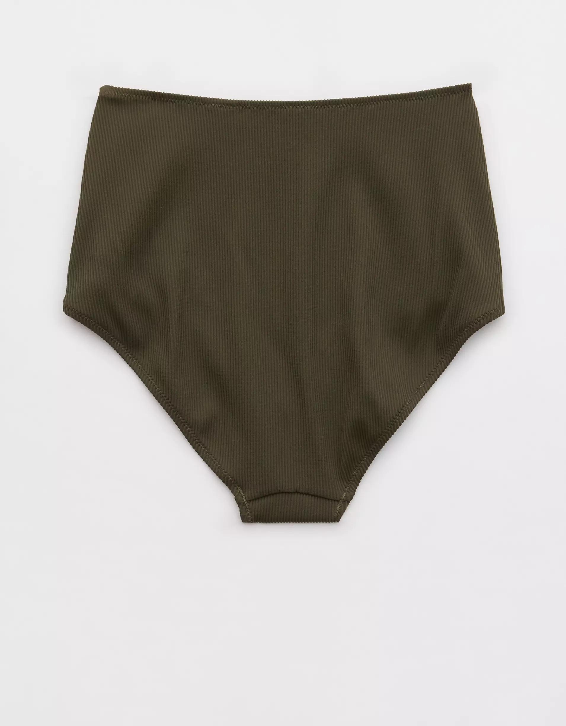Aerie Ribbed High Waisted Full Coverage Bikini Bottom Product Image